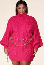 Load image into Gallery viewer, Poppin Pink Sweater Dress
