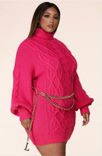 Load image into Gallery viewer, Poppin Pink Sweater Dress
